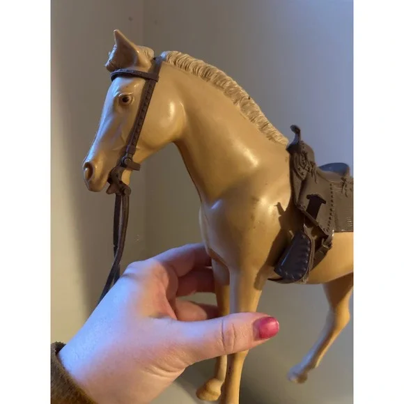 Vintage Marx Toys Johnny West Jane West Figures and Horse Lot Blue Western Style - Picture 8 of 13